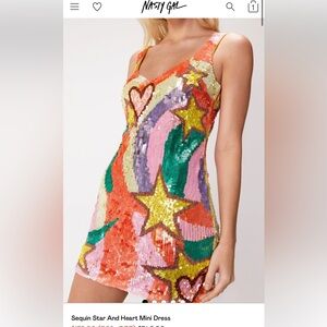 heart and star sequin mini - worn once!